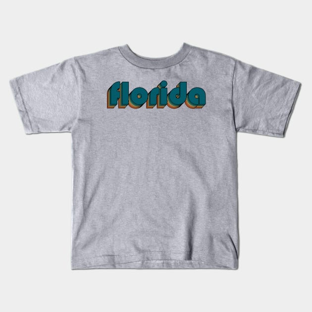Florida // Florida Retro Rainbow Typography Style // 70s Kids T-Shirt by Vincentstore.id